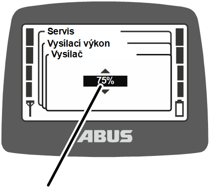 U:\Allgemein\Produkthandbücher\Produkthandbücher Fotos\ABURemote Meisterschalter\Ohne Sender (mit Displaytexten)\trans_cs\Sendeleistung einstellen.png
