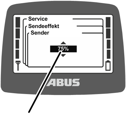 U:\Allgemein\Produkthandbücher\Produkthandbücher Fotos\ABURemote Meisterschalter\Ohne Sender (mit Displaytexten)\trans_da\Sendeleistung einstellen.png