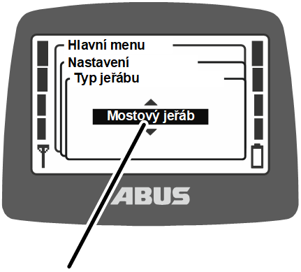 U:\Allgemein\Produkthandbücher\Produkthandbücher Fotos\ABURemote Meisterschalter\Ohne Sender (mit Displaytexten)\trans_de\Krantyp einstellen.png