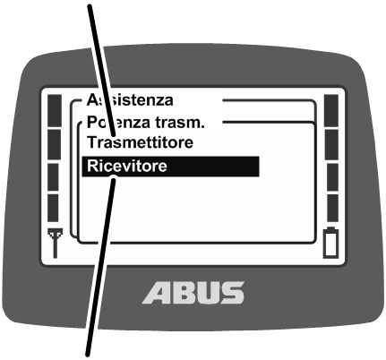 U:\Allgemein\Produkthandbücher\Produkthandbücher Fotos\ABURemote Meisterschalter\Ohne Sender (mit Displaytexten)\trans_it\Menü Sendeleistung.png