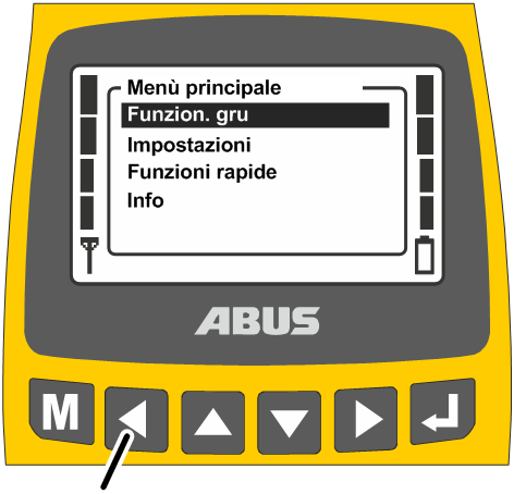 U:\Allgemein\Produkthandbücher\Produkthandbücher Fotos\ABURemote Handsender\Handsender (mit Displaytexten)\trans_de\Menü bedienen - zurück.png
