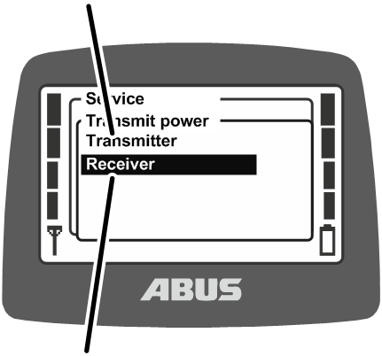 U:\Allgemein\Produkthandbücher\Produkthandbücher Fotos\ABURemote Meisterschalter\Ohne Sender (mit Displaytexten)\trans_en\Menü Sendeleistung.png