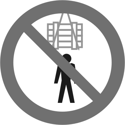 Nicht unter schwebende Last